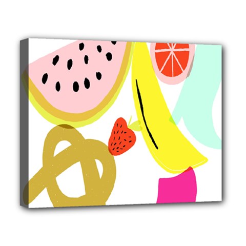 Fruit Watermelon Strawberry Banana Orange Shoes Lime Deluxe Canvas 20  X 16   by Alisyart