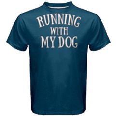 Running With My Dog - Men s Cotton Tee by FunnySaying