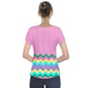 Easter Chevron Pattern Stripes Short Sleeve Front Detail Top View2