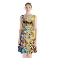 Background Structure Absstrakt Color Texture Sleeveless Chiffon Waist Tie Dress by Amaryn4rt