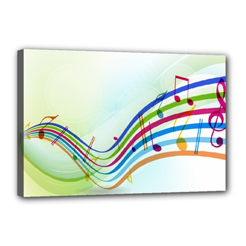 Color Musical Note Waves Canvas 18  X 12  by Alisyart