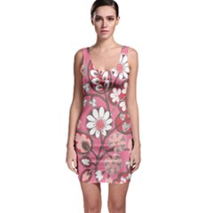 Flower Floral Red Blush Pink Sleeveless Bodycon Dress by Alisyart