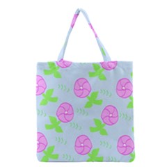 Spring Flower Tulip Floral Leaf Green Pink Grocery Tote Bag by Alisyart