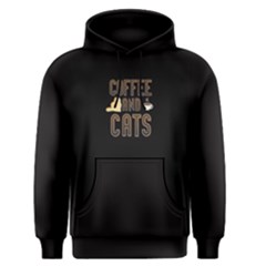 Black Coffee And Cats  Men s Pullover Hoodie by FunnySaying