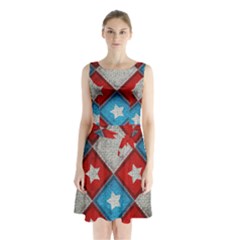 Atar Color Sleeveless Chiffon Waist Tie Dress by Amaryn4rt
