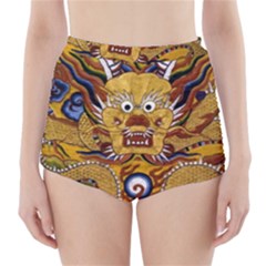 Chinese Dragon Pattern High-waisted Bikini Bottoms by Amaryn4rt