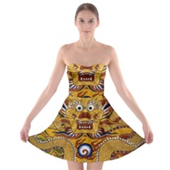Chinese Dragon Pattern Strapless Bra Top Dress by Amaryn4rt