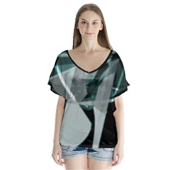 Fractured Light Flutter Sleeve Top by TrueAwesome