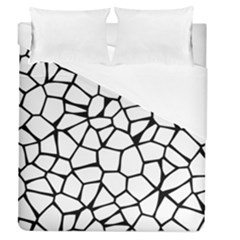 Seamless Cobblestone Texture Specular Opengameart Black White Duvet Cover (queen Size) by Alisyart