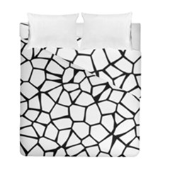 Seamless Cobblestone Texture Specular Opengameart Black White Duvet Cover Double Side (full/ Double Size) by Alisyart