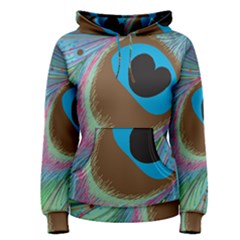 Peacock Feather Lines Background Women s Pullover Hoodie by Simbadda