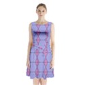 Demiregular Purple Line Triangle Sleeveless Chiffon Waist Tie Dress View1