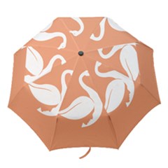Swan Girl Face Hair Face Orange White Folding Umbrellas by Alisyart