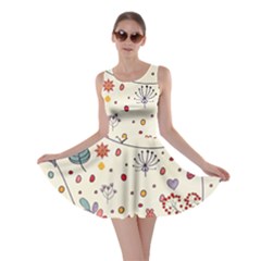Spring Floral Pattern With Butterflies Skater Dress by TastefulDesigns