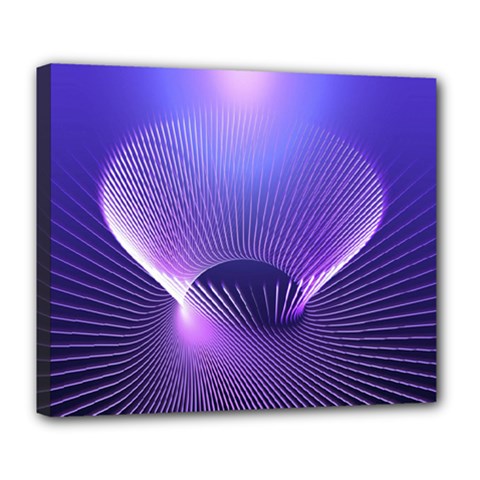 Abstract Fractal 3d Purple Artistic Pattern Line Deluxe Canvas 24  X 20   by Simbadda