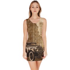 Vintage Old Car Sleeveless Bodycon Dress by Valentinaart