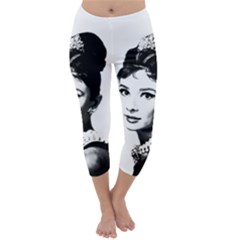 Audrey Hepburn Capri Winter Leggings  by Valentinaart