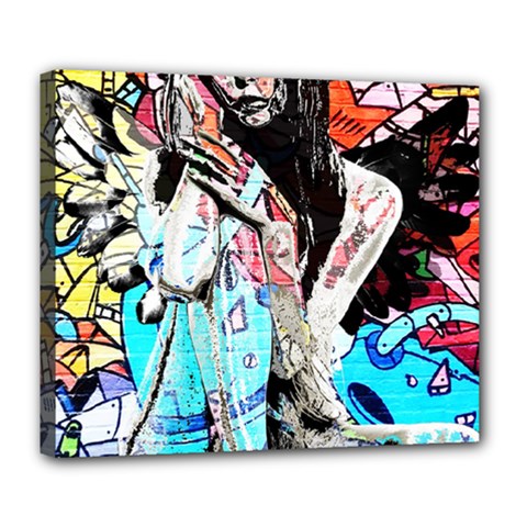 Graffiti Angel Deluxe Canvas 24  X 20   by Valentinaart