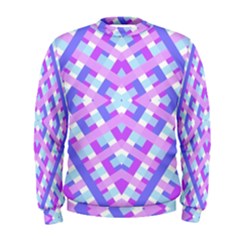 Geometric Gingham Merged Retro Pattern Men s Sweatshirt by Simbadda
