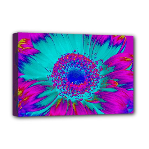 Retro Colorful Decoration Texture Deluxe Canvas 18  X 12   by Simbadda