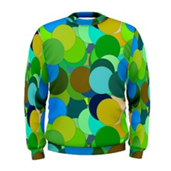 Green Aqua Teal Abstract Circles Men s Sweatshirt by Simbadda