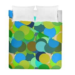 Green Aqua Teal Abstract Circles Duvet Cover Double Side (full/ Double Size) by Simbadda