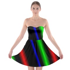 Multi Color Neon Background Strapless Bra Top Dress by Simbadda