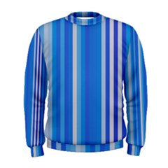 Color Stripes Blue White Pattern Men s Sweatshirt by Simbadda