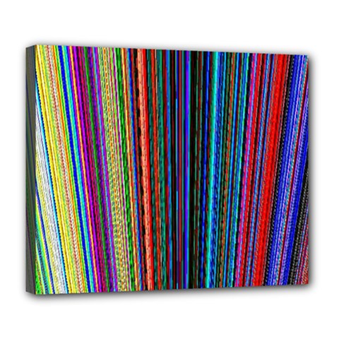 Multi Colored Lines Deluxe Canvas 24  X 20   by Simbadda