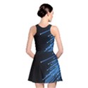 Abstract Light Rays Stripes Lines Black Blue Reversible Skater Dress View2