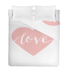 Love Valentines Heart Pink Duvet Cover Double Side (full/ Double Size) by Alisyart