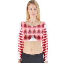 Hearts Butterfly Red Valentine Love Long Sleeve Crop Top by Alisyart