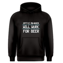 Black Office Manager Will Work For Beer Men s Pullover Hoodie by FunnySaying