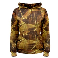 Leaves Autumn Texture Brown Women s Pullover Hoodie by Simbadda