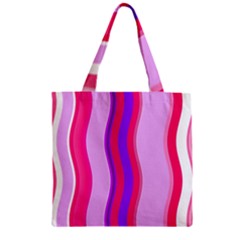 Pink Wave Purple Line Light Zipper Grocery Tote Bag by Alisyart