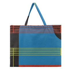 Sketches Tone Red Yellow Blue Black Musical Scale Zipper Large Tote Bag by Alisyart