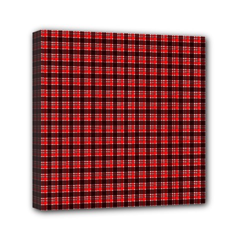 Red Plaid Mini Canvas 6  X 6  by PhotoNOLA