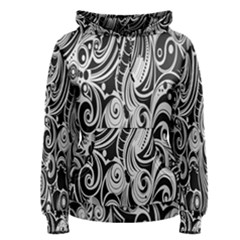 Black White Pattern Shape Patterns Women s Pullover Hoodie by Simbadda