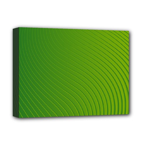 Green Wave Waves Line Deluxe Canvas 16  X 12   by Alisyart
