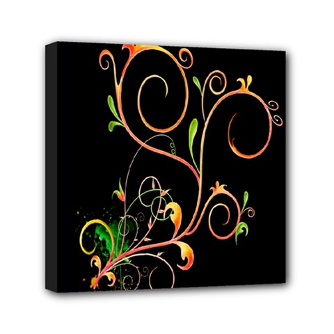 Flowers Neon Color Mini Canvas 6  X 6  by Simbadda
