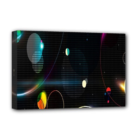 Glare Light Luster Circles Shapes Deluxe Canvas 18  X 12   by Simbadda