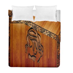 Pattern Shape Wood Background Texture Duvet Cover Double Side (full/ Double Size) by Simbadda