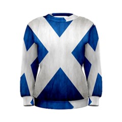 Scotland Flag Surface Texture Color Symbolism Women s Sweatshirt by Simbadda