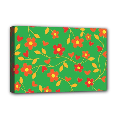 Floral Pattern Deluxe Canvas 18  X 12   by Valentinaart