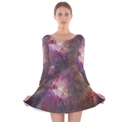 Orion Nebula Long Sleeve Velvet Skater Dress by SpaceShop