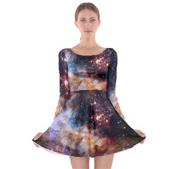 Celestial Fireworks Long Sleeve Skater Dress by SpaceShop