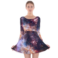 Celestial Fireworks Long Sleeve Velvet Skater Dress by SpaceShop