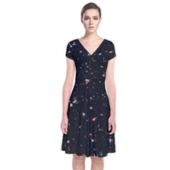 Extreme Deep Field Short Sleeve Front Wrap Dress by SpaceShop