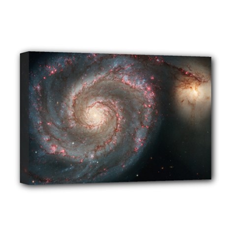 Whirlpool Galaxy And Companion Deluxe Canvas 18  X 12   by SpaceShop