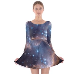 New Stars Long Sleeve Velvet Skater Dress by SpaceShop
